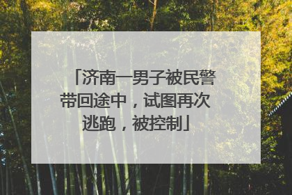 济南一男子被民警带回途中，试图再次逃跑，被控制